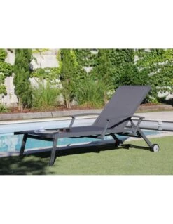 Bain De Soleil Florence Avec Accoudoirs - Aluminium- Graphite / Gris