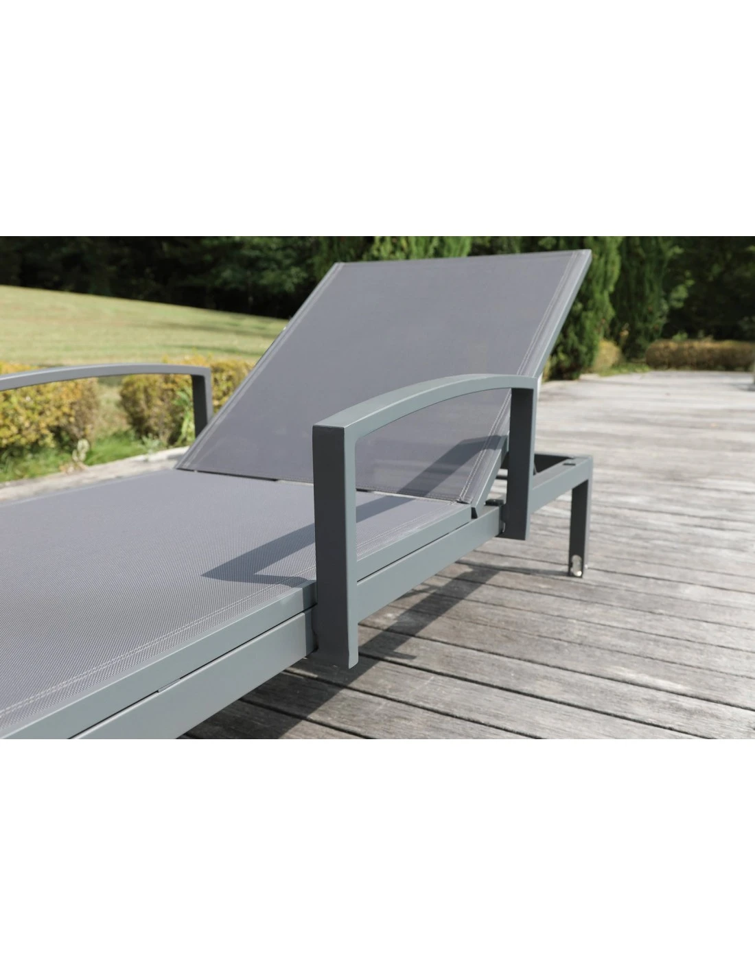 Bain De Soleil Thema Avec Roues En Aluminium 5 Positions - Grey / Gris 5 Bain De Soleil Thema Avec Roues En Aluminium 5 Positions - Grey / Gris – Image 3