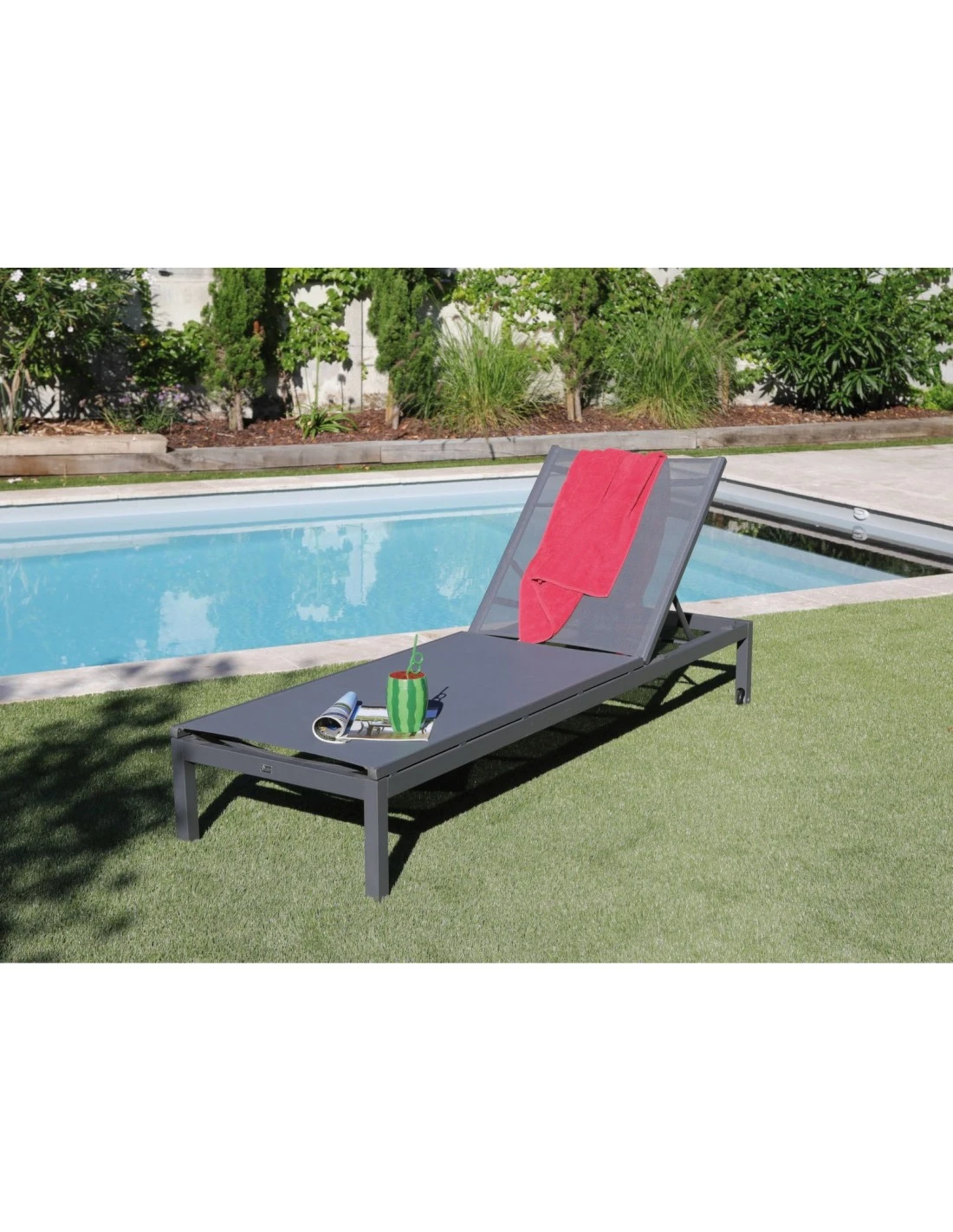 Bain De Soleil Thema Avec Roues En Aluminium 5 Positions - Grey / Gris 3 Bain De Soleil Thema Avec Roues En Aluminium 5 Positions - Grey / Gris