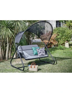 Balancelle De Jardin Kerada 2/3 Places - Acier Grey/Noir 7 Balancelle De Jardin Kerada 2/3 Places - Acier Grey/Noir -Petit Coin Vert Magasin balancelle de jardin kerada 3 places acier greynoir 1