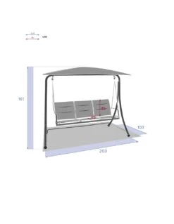 Balancelle De Jardin LAKO 3 Places - Polyester Et Acier -Petit Coin Vert Magasin balancelle de jardin lako 3 places polyester et acier 5