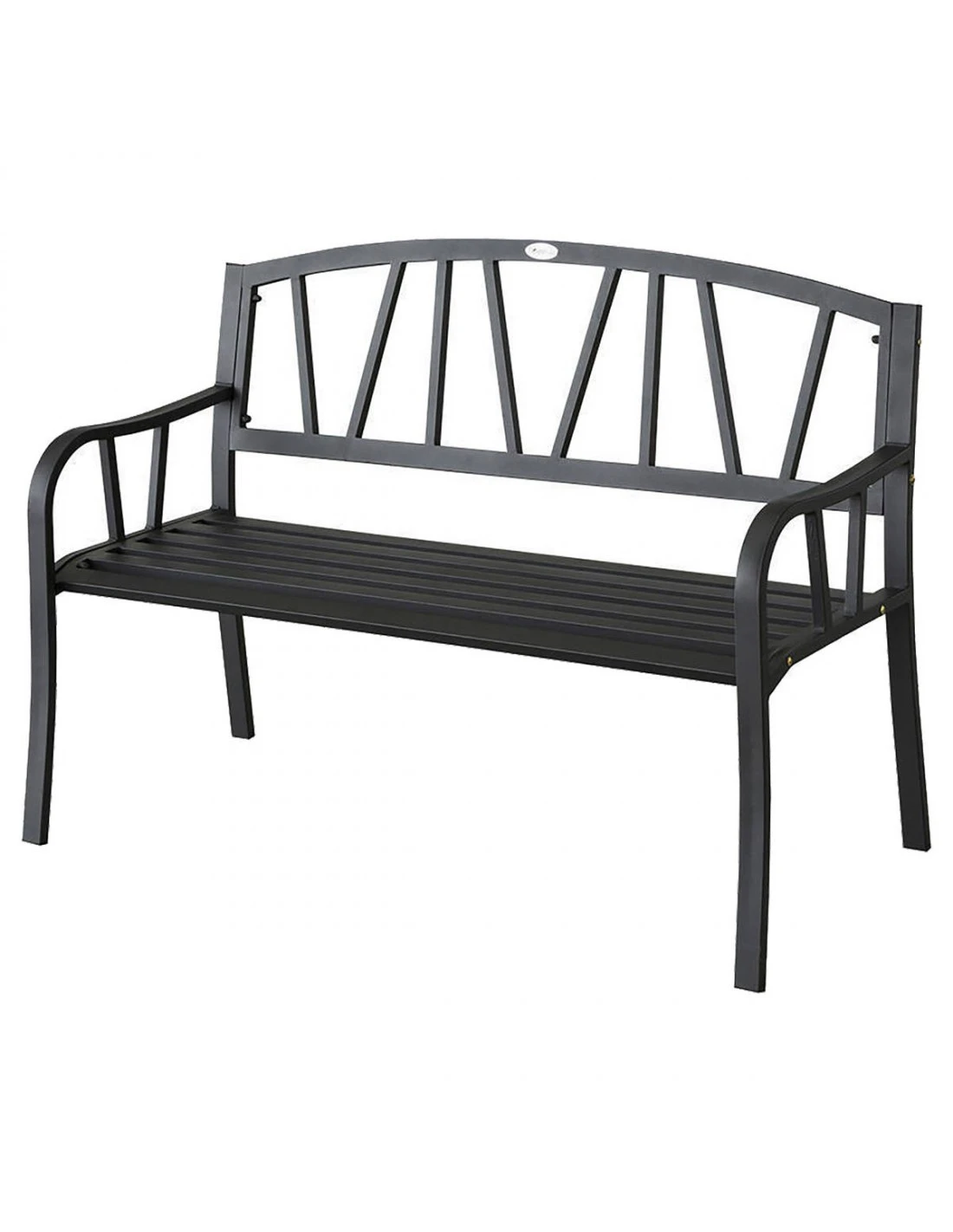 Banc De Jardin Alvernia 3 Places - Acier époxy Noir 4 Banc De Jardin Alvernia 3 Places - Acier époxy Noir – Image 2