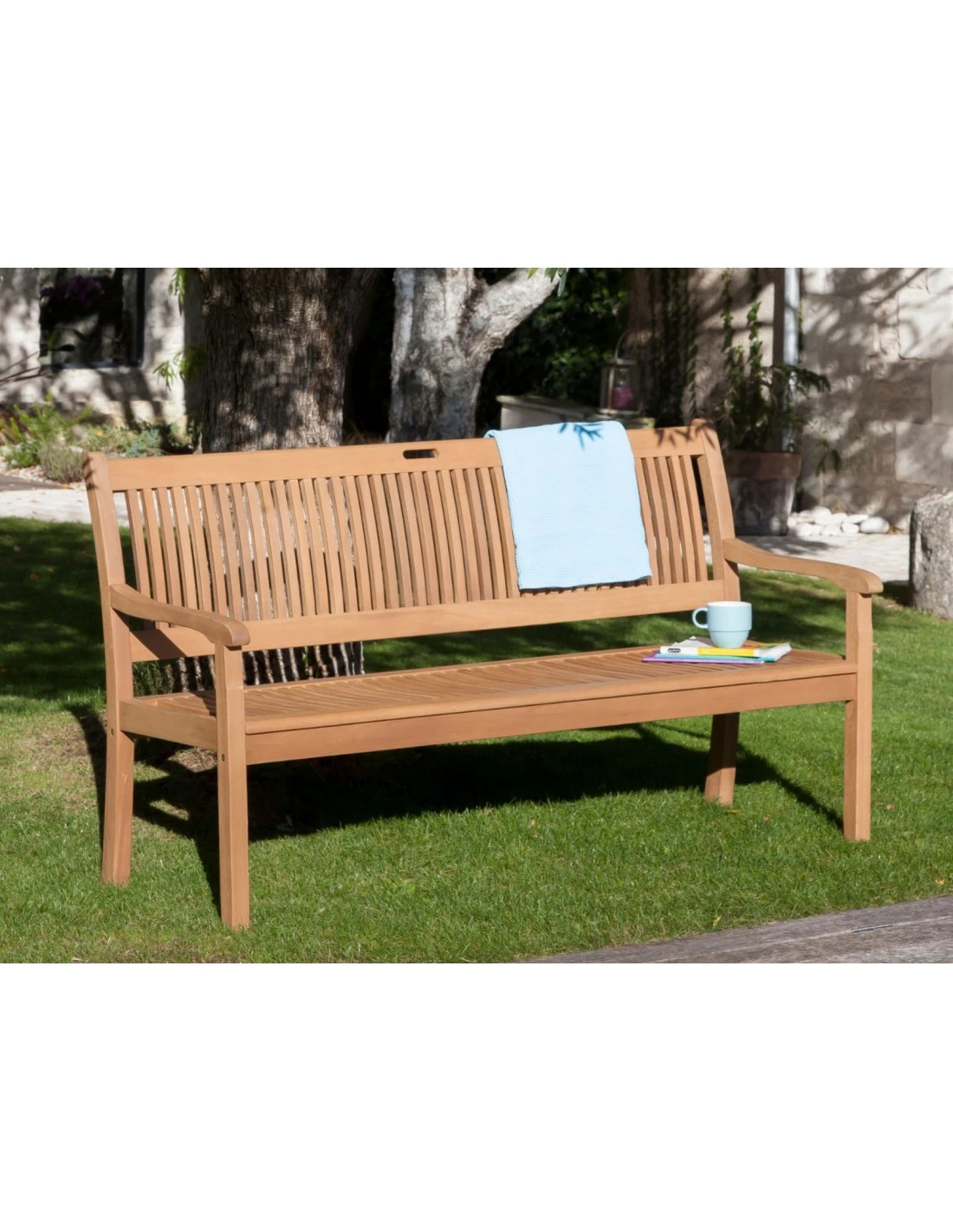 Banc De Jardin Amadeo 3 Places En Eucalyptus 4 Banc De Jardin Amadeo 3 Places En Eucalyptus – Image 2
