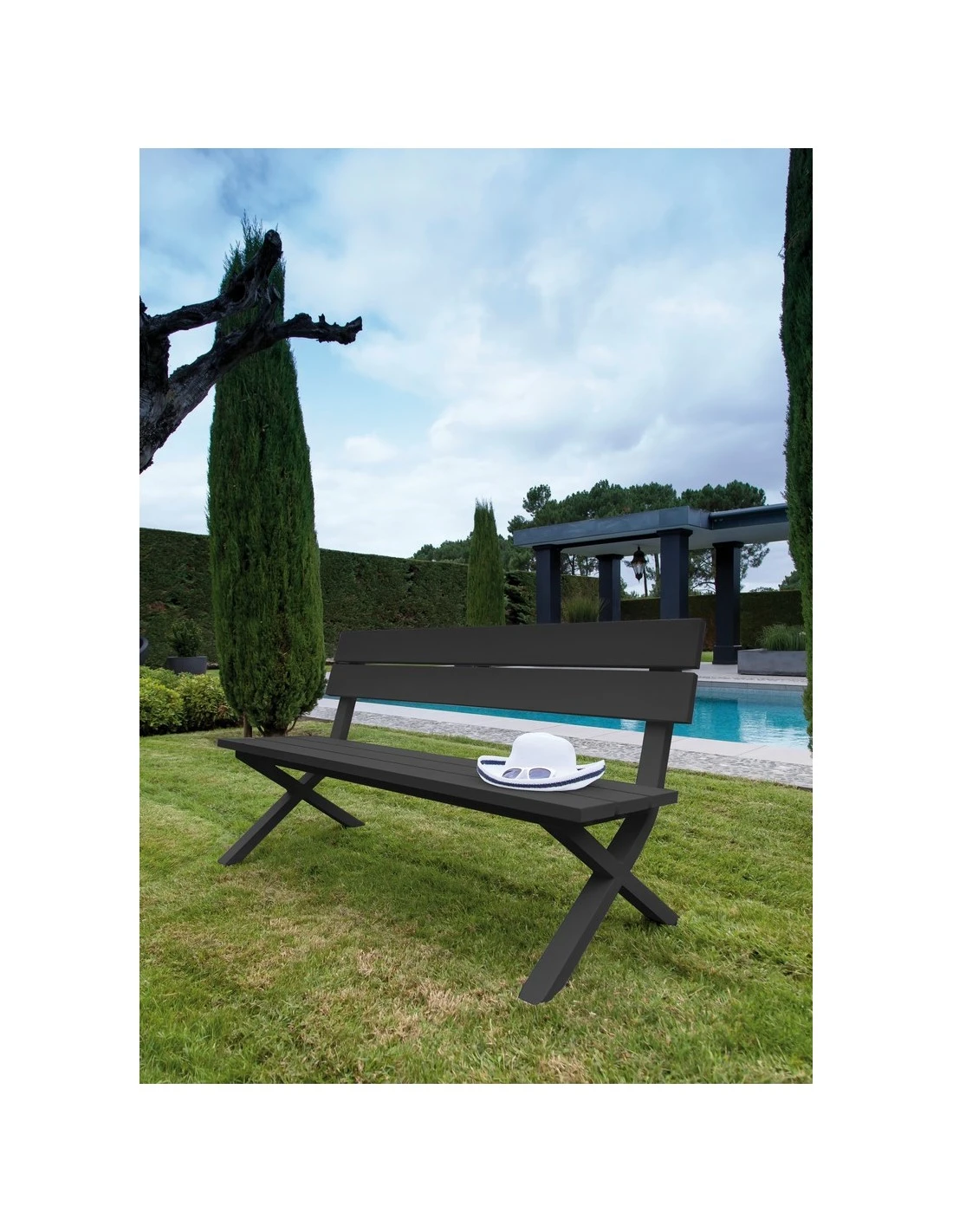 Banc De Jardin CROSSWAY - Aluminium - Graphite 4 Banc De Jardin CROSSWAY - Aluminium - Graphite – Image 2