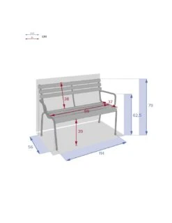 Banc De Jardin Métal Greensboro - Acier époxy - Graphite -Petit Coin Vert Magasin banc de jardin metal greensboro acier epoxy graphite 2