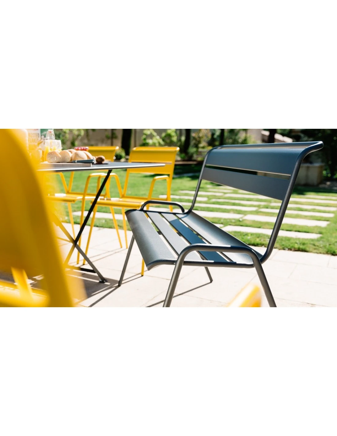 Banc De Jardin Monceau 2/3 Places En Métal Empilable - Carbone 5 Banc De Jardin Monceau 2/3 Places En Métal Empilable - Carbone – Image 3