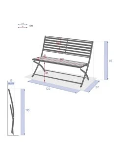 Banc De Jardin Olbia 3 Places Pliant Gris - L.122 X P.53 X H.88 Cm 12 Banc De Jardin Olbia 3 Places Pliant Gris - L.122 X P.53 X H.88 Cm -Petit Coin Vert Magasin banc de jardin olbia 3 places pliant gris l122 x p53 x h88 cm 3
