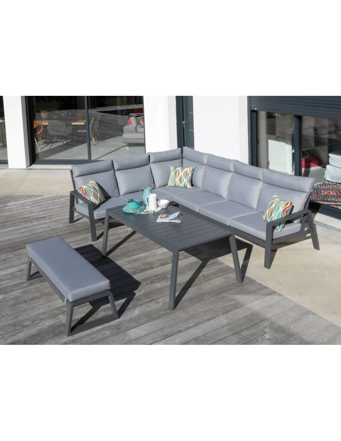 Banc Le Marseille 3 Places En Aluminium Grey 5 Banc Le Marseille 3 Places En Aluminium Grey – Image 3