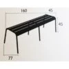 Banc Monceau 3/4 Places En Métal -160 Cm - Cerise Noire -Petit Coin Vert Magasin banc monceau xl 34 places metal 160cm 10