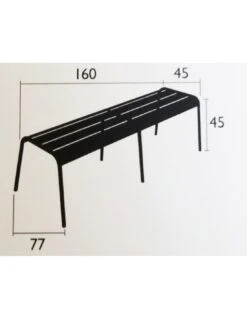 Banc Monceau 3/4 Places En Métal -160 Cm - Carbone 8 Banc Monceau 3/4 Places En Métal -160 Cm - Carbone -Petit Coin Vert Magasin banc monceau xl 34 places metal 160cm 8