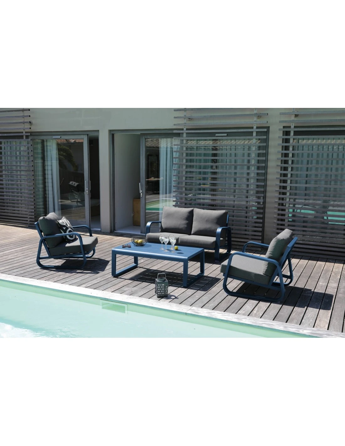 Canapé Antonino 2 Places + Table - Bleu 4 Canapé Antonino 2 Places + Table - Bleu – Image 2