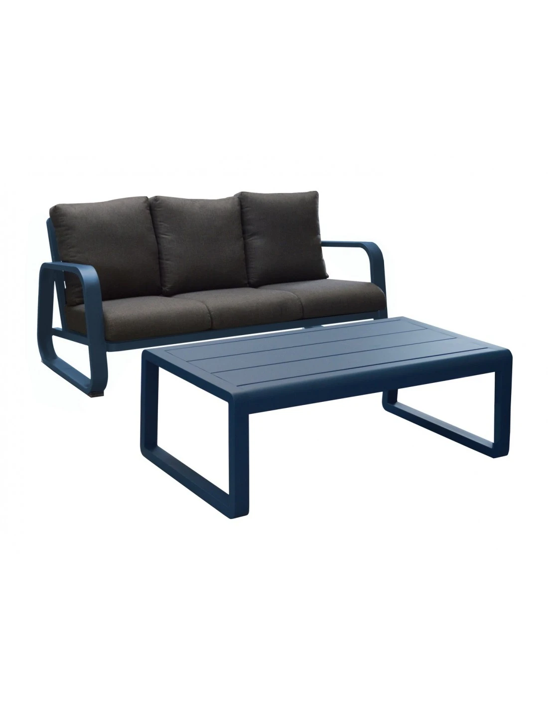 Canapé Antonino 3 Places + Table - Bleu 3 Canapé Antonino 3 Places + Table - Bleu