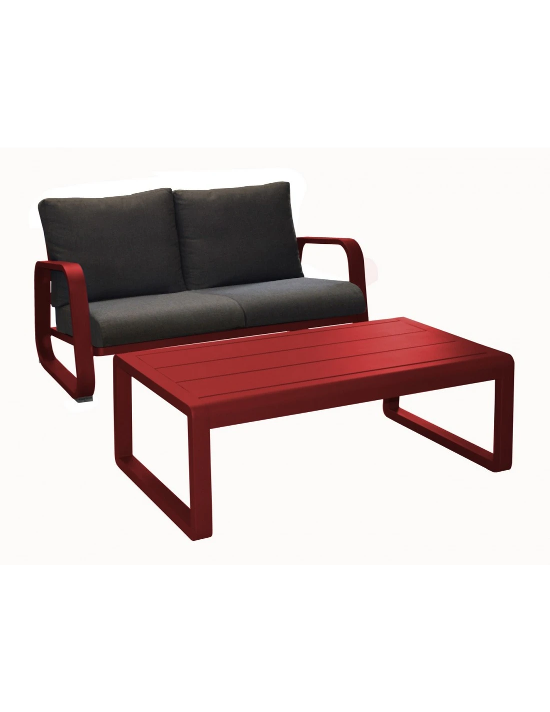 Canapé Antonino 2 Places + Table - Rouge 3 Canapé Antonino 2 Places + Table - Rouge