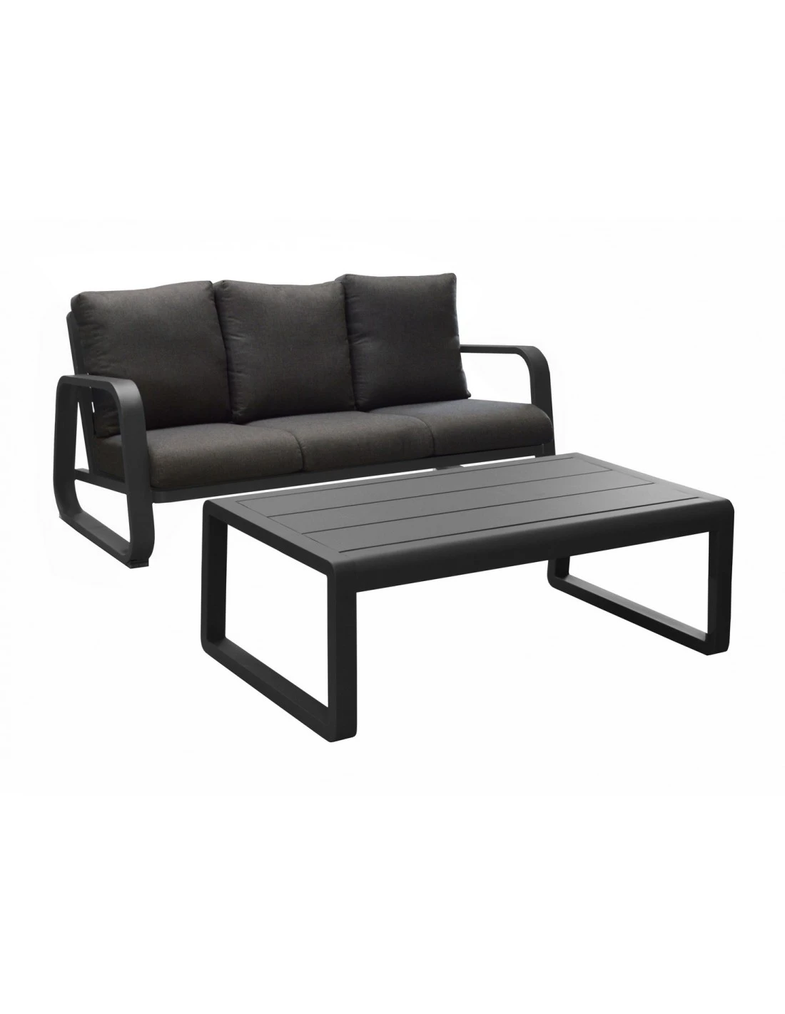 Canapé Antonino 3 Places + Table - Graphite 3 Canapé Antonino 3 Places + Table - Graphite