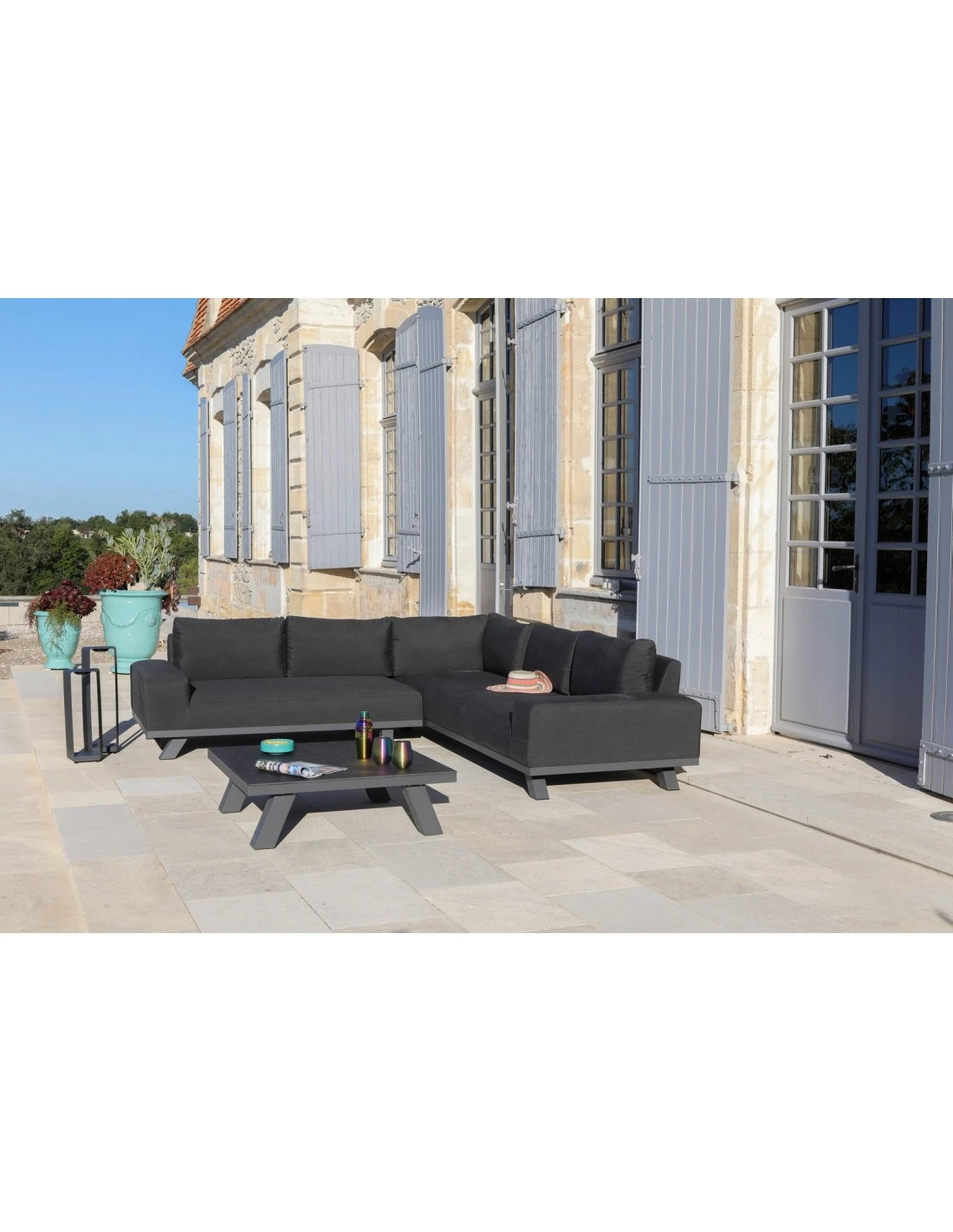 Canapé D'angle Loft En Aluminium Graphite 4 Canapé D'angle Loft En Aluminium Graphite – Image 2