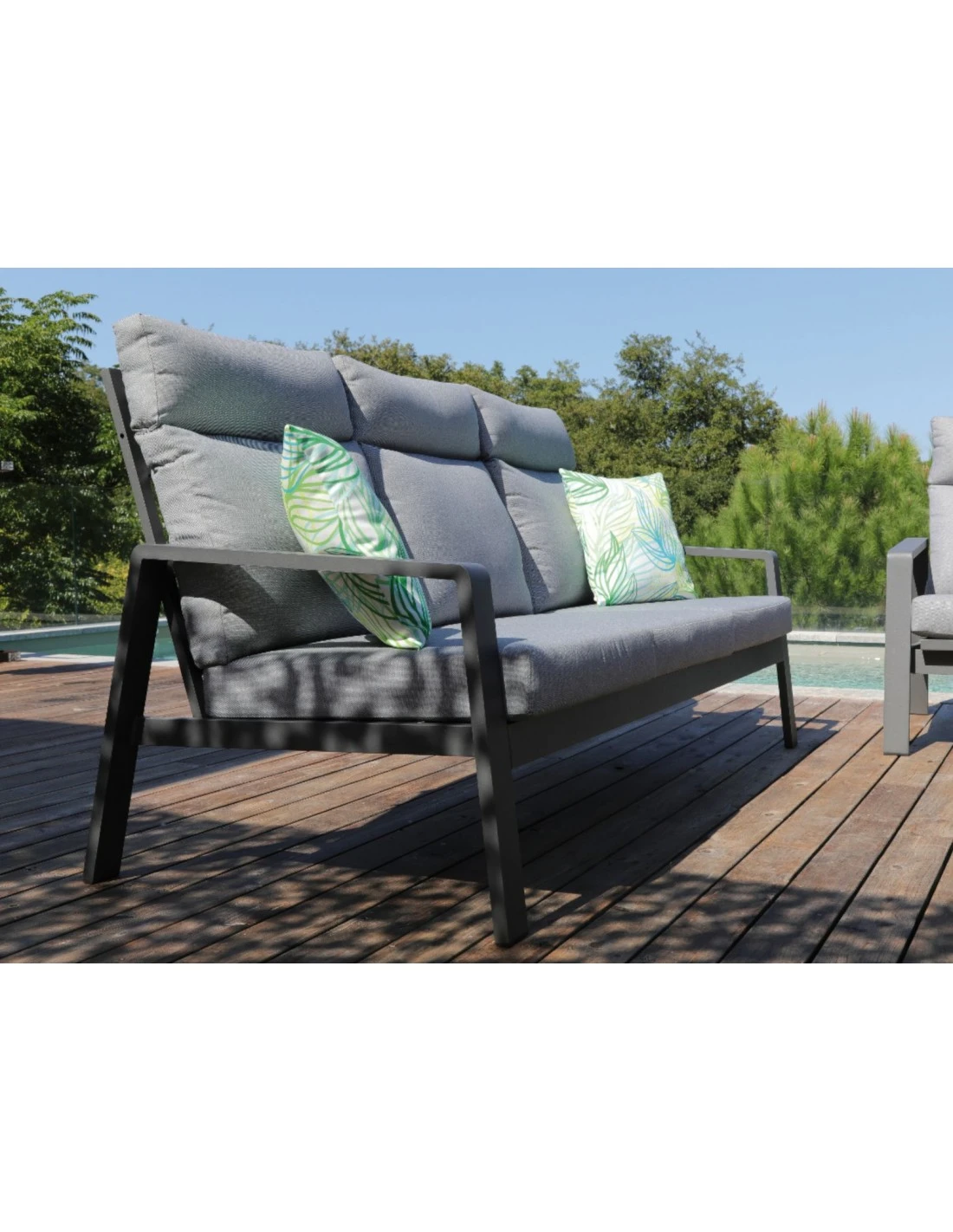 Canapé Le Marseille 3 Places En Aluminium Grey 4 Canapé Le Marseille 3 Places En Aluminium Grey – Image 2