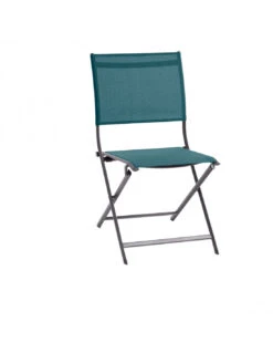 Chaise De Jardin AXANT Pliable - Aluminium Et Texaline - Canard / Graphite