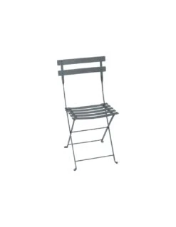 Chaise De Jardin Bistro Pliante En Métal - Gris Orage