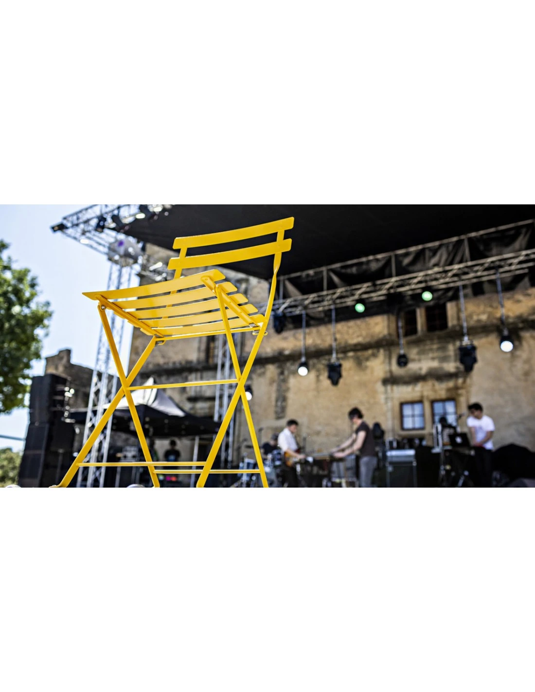 Chaise De Jardin Bistro Pliante En Métal Miel 4 Chaise De Jardin Bistro Pliante En Métal Miel – Image 2