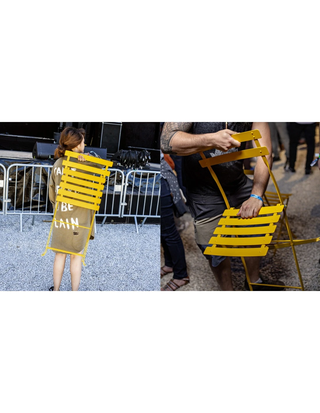 Chaise De Jardin Bistro Pliante En Métal Miel 5 Chaise De Jardin Bistro Pliante En Métal Miel – Image 3