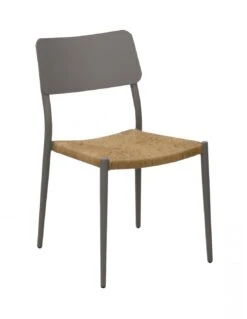 Chaise De Jardin Dublin En Aluminium Et Résine TWIST Coloris Taupe / Paille