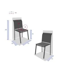 Chaise De Jardin Essentia Empilable - Aluminium Graphite -Petit Coin Vert Magasin chaise de jardin essentia empilable aluminium graphite 1 3