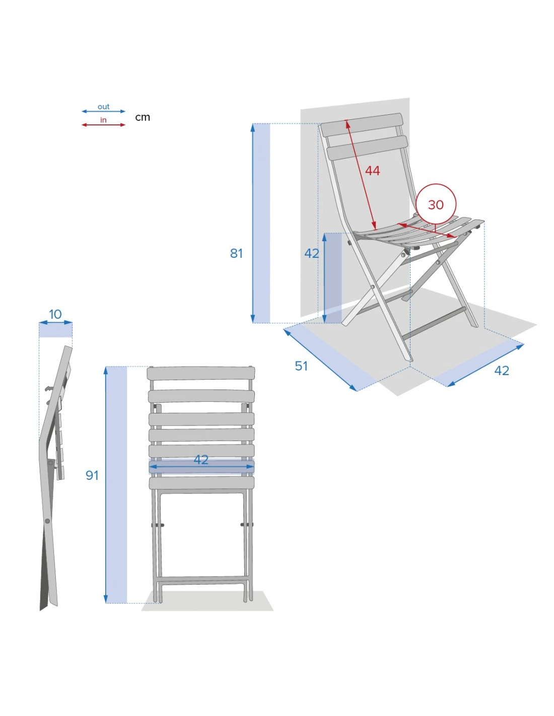 Chaise De Jardin Greensboro Pliante - Acier époxy 7 Chaise De Jardin Greensboro Pliante - Acier époxy – Image 5