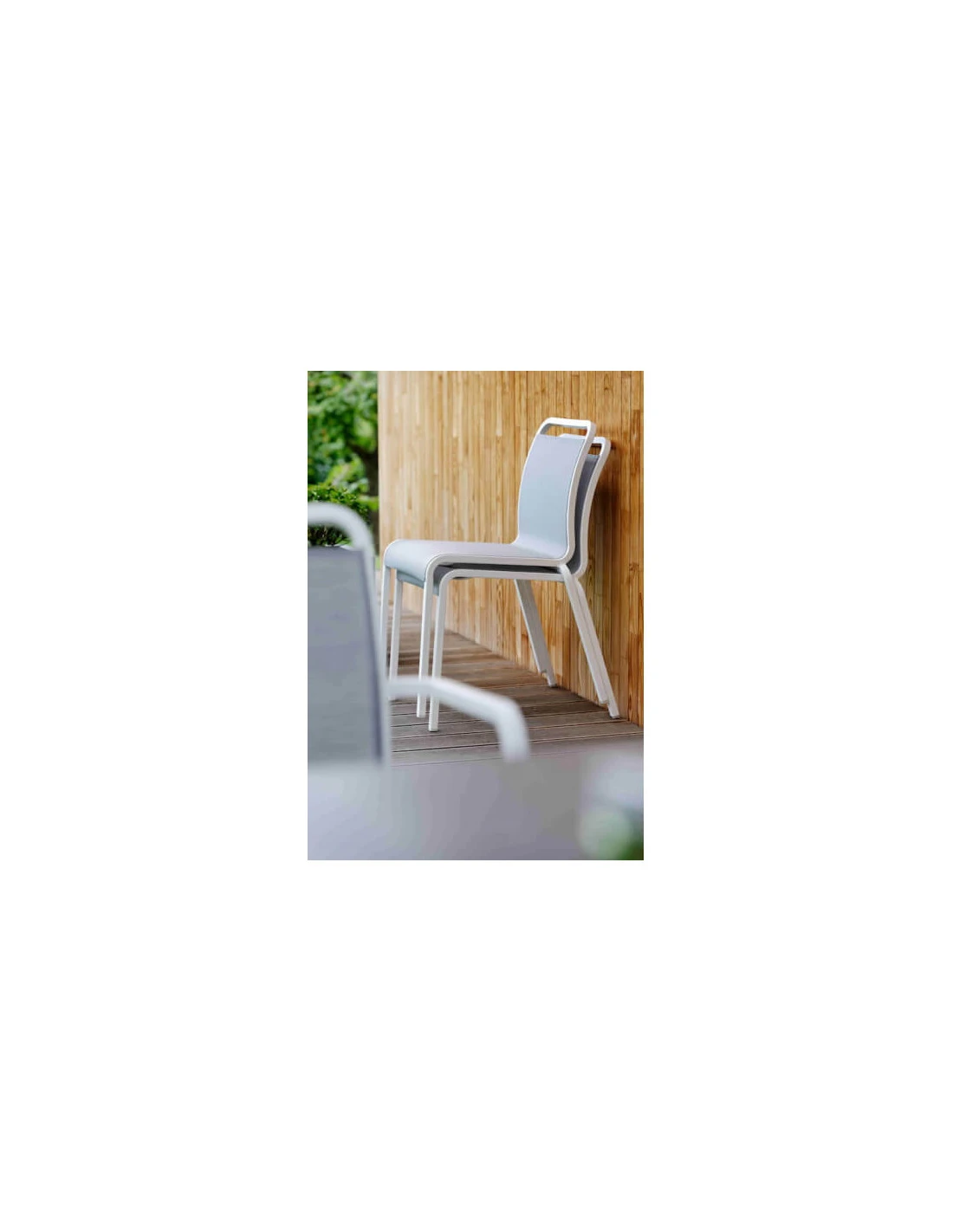 Chaise De Jardin Oskar - Aluminium Blanc, Textilène Argent 3 Chaise De Jardin Oskar - Aluminium Blanc, Textilène Argent