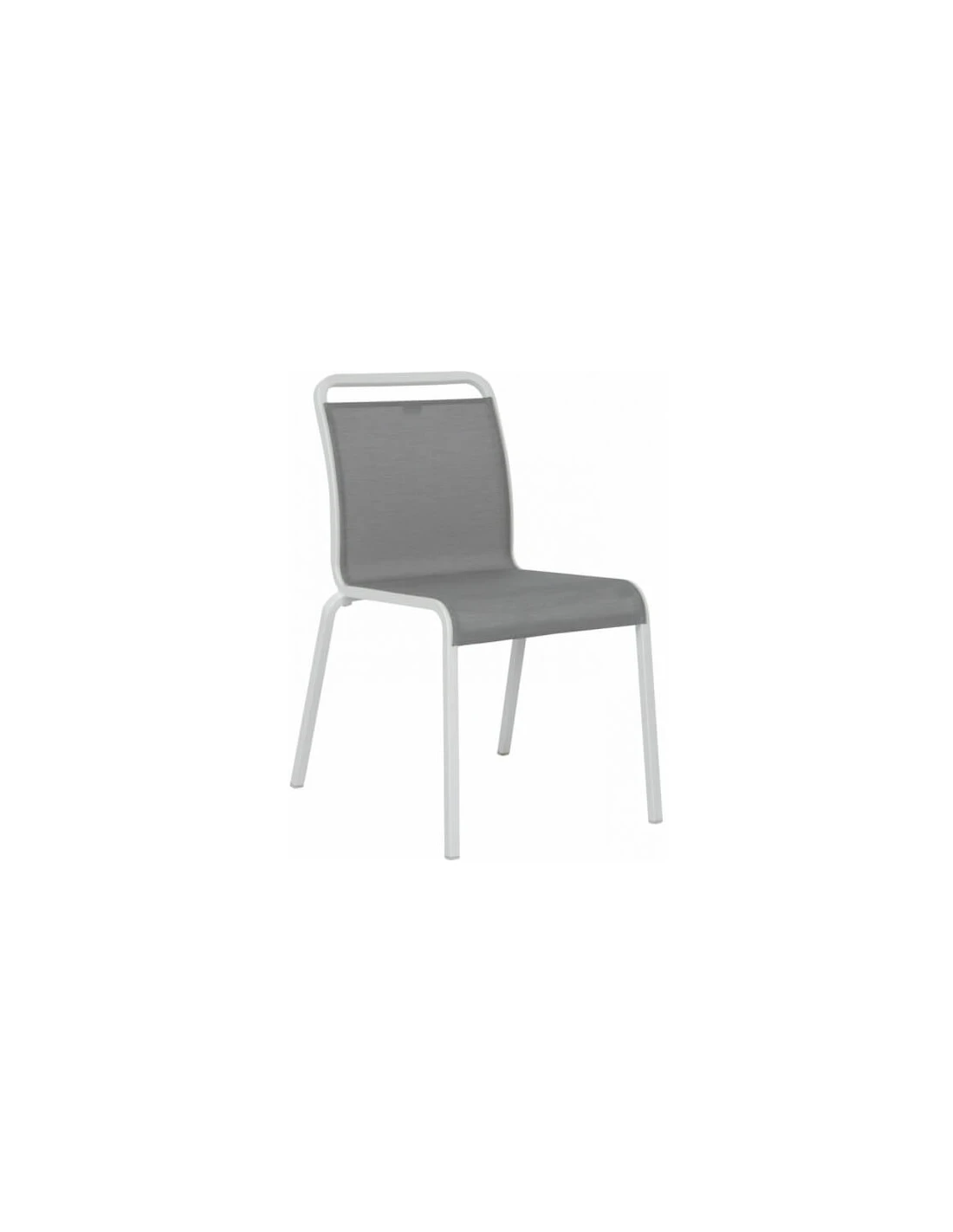 Chaise De Jardin Oskar - Aluminium Blanc, Textilène Argent 4 Chaise De Jardin Oskar - Aluminium Blanc, Textilène Argent – Image 2
