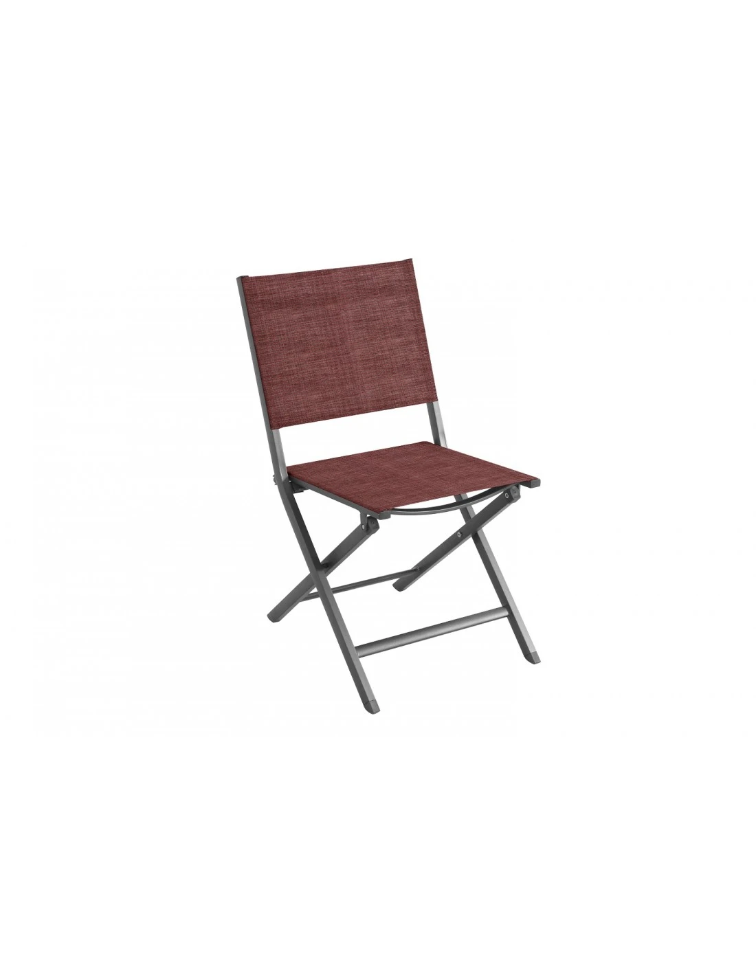 Chaise De Jardin Pliante Censo - Aluminium Toile PVC - Rouge Chiné 3 Chaise De Jardin Pliante Censo - Aluminium Toile PVC - Rouge Chiné