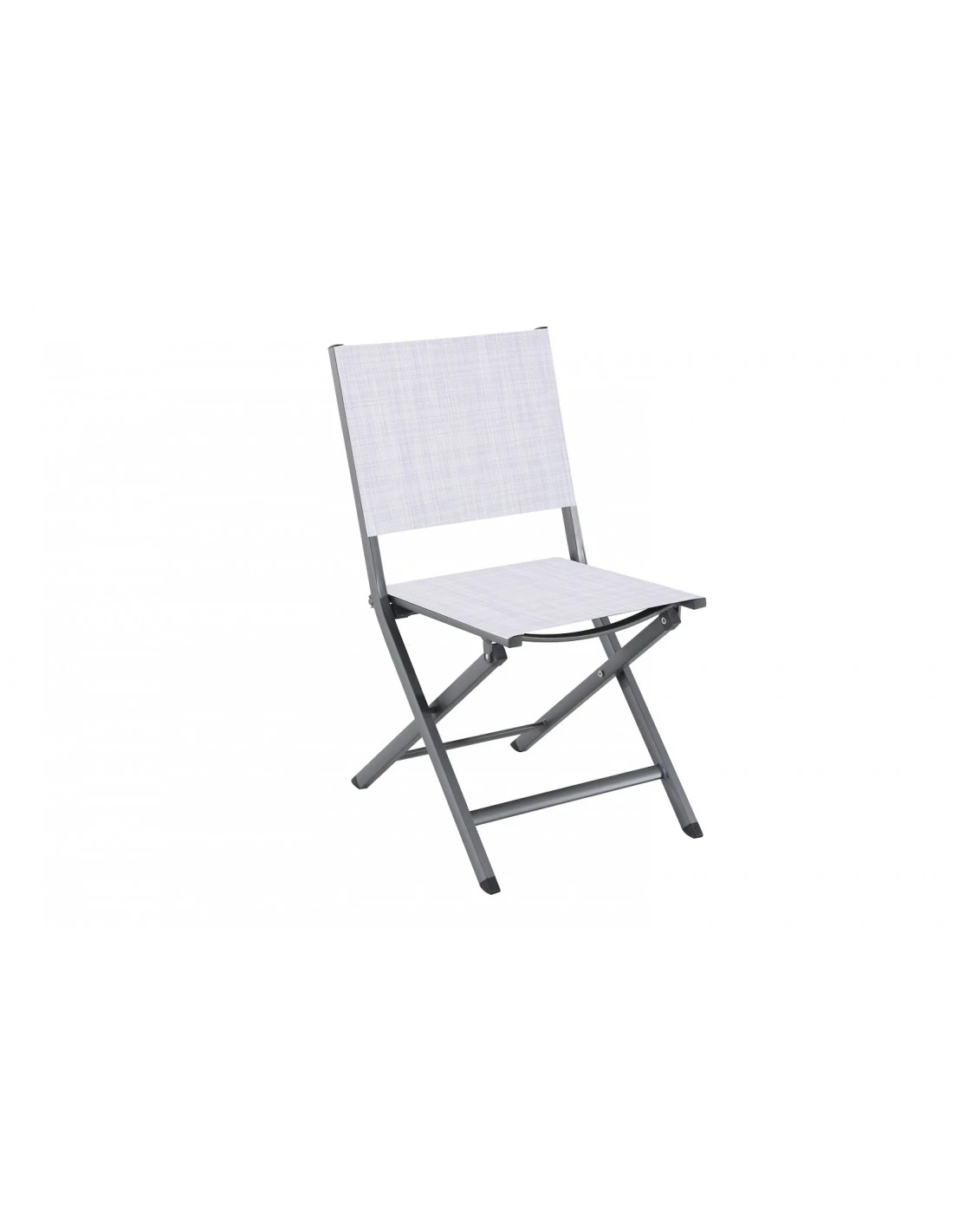 Chaise De Jardin Pliante Censo - Aluminium Toile PVC - Gris Clair Chiné 3 Chaise De Jardin Pliante Censo - Aluminium Toile PVC - Gris Clair Chiné