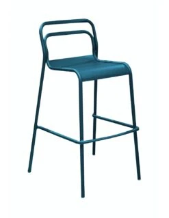 Chaise Haute EOS Empilable En Aluminium - Bleu Nuit