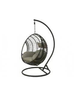 Fauteuil œuf Suspendu LONDON - Acier époxy Et Résine Tressée -Petit Coin Vert Magasin chaise loveuse suspendue london 2