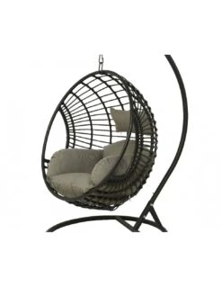 Fauteuil œuf Suspendu LONDON - Acier époxy Et Résine Tressée -Petit Coin Vert Magasin chaise loveuse suspendue london 3