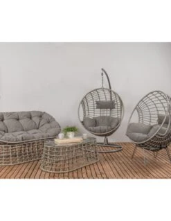 Fauteuil œuf Suspendu LONDON - Acier époxy Et Résine Tressée -Petit Coin Vert Magasin chaise loveuse suspendue london 4