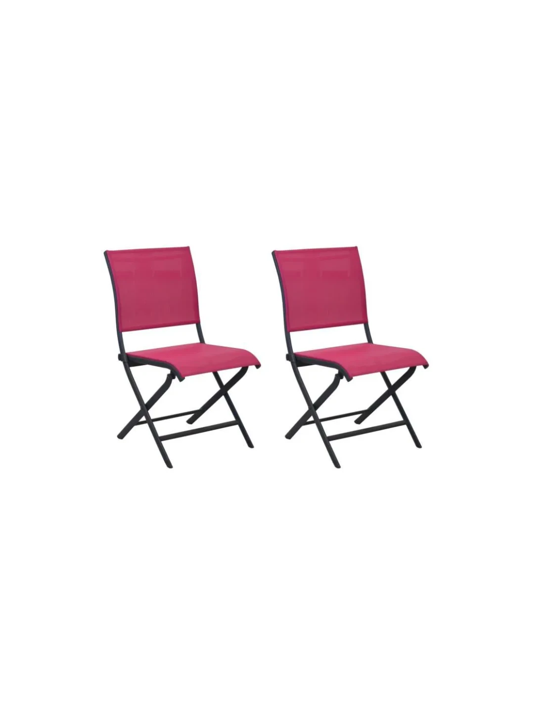 Chaise Pliante Élégance - Aluminium Grey - Grey / Framboise 3 Chaise Pliante Élégance - Aluminium Grey - Grey / Framboise