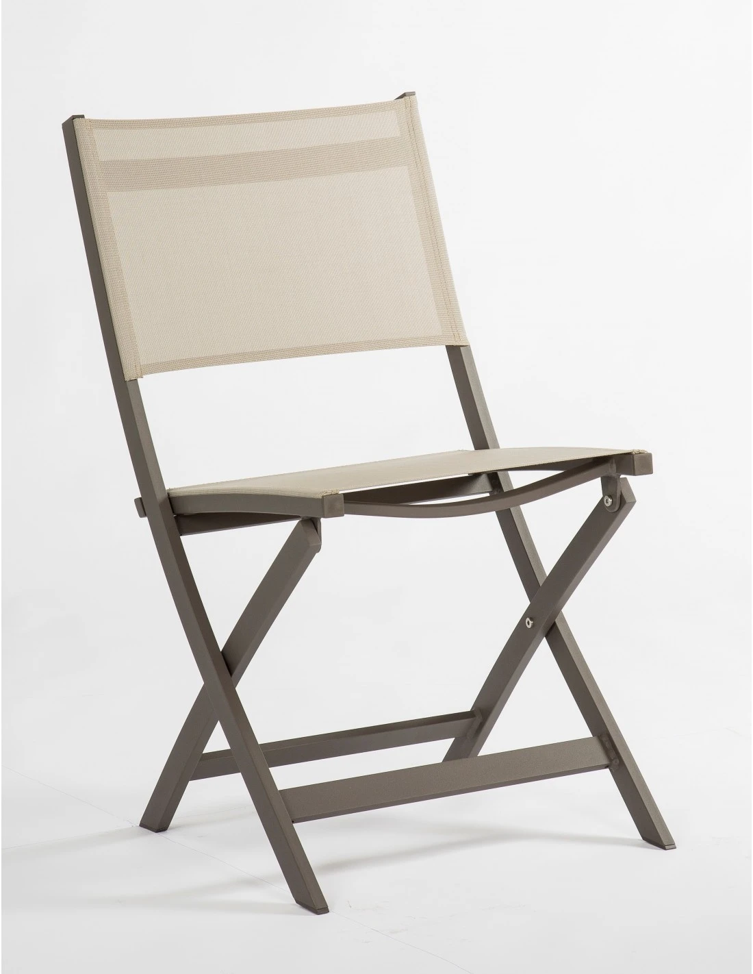 Chaise Pliante Joe Stern Taupe Textilène Crème 3 Chaise Pliante Joe Stern Taupe Textilène Crème