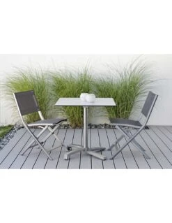 Chaise Pliante Nils - Graphite Textilène Gris Argent -Petit Coin Vert Magasin chaise pliante nils plusieurs coloris 2