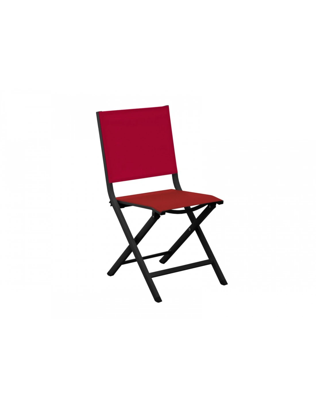 Chaise Pliante Thema En Aluminium Et Toile TPEP - Graphite / Rouge 3 Chaise Pliante Thema En Aluminium Et Toile TPEP - Graphite / Rouge