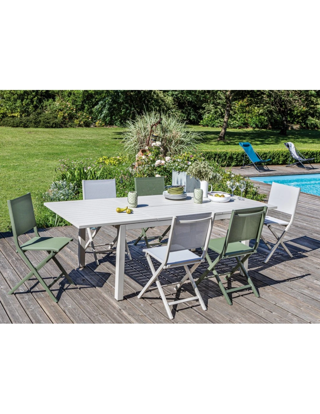 Chaise Pliante Thema En Aluminium Et Toile TPEP - Vert 4 Chaise Pliante Thema En Aluminium Et Toile TPEP - Vert – Image 2