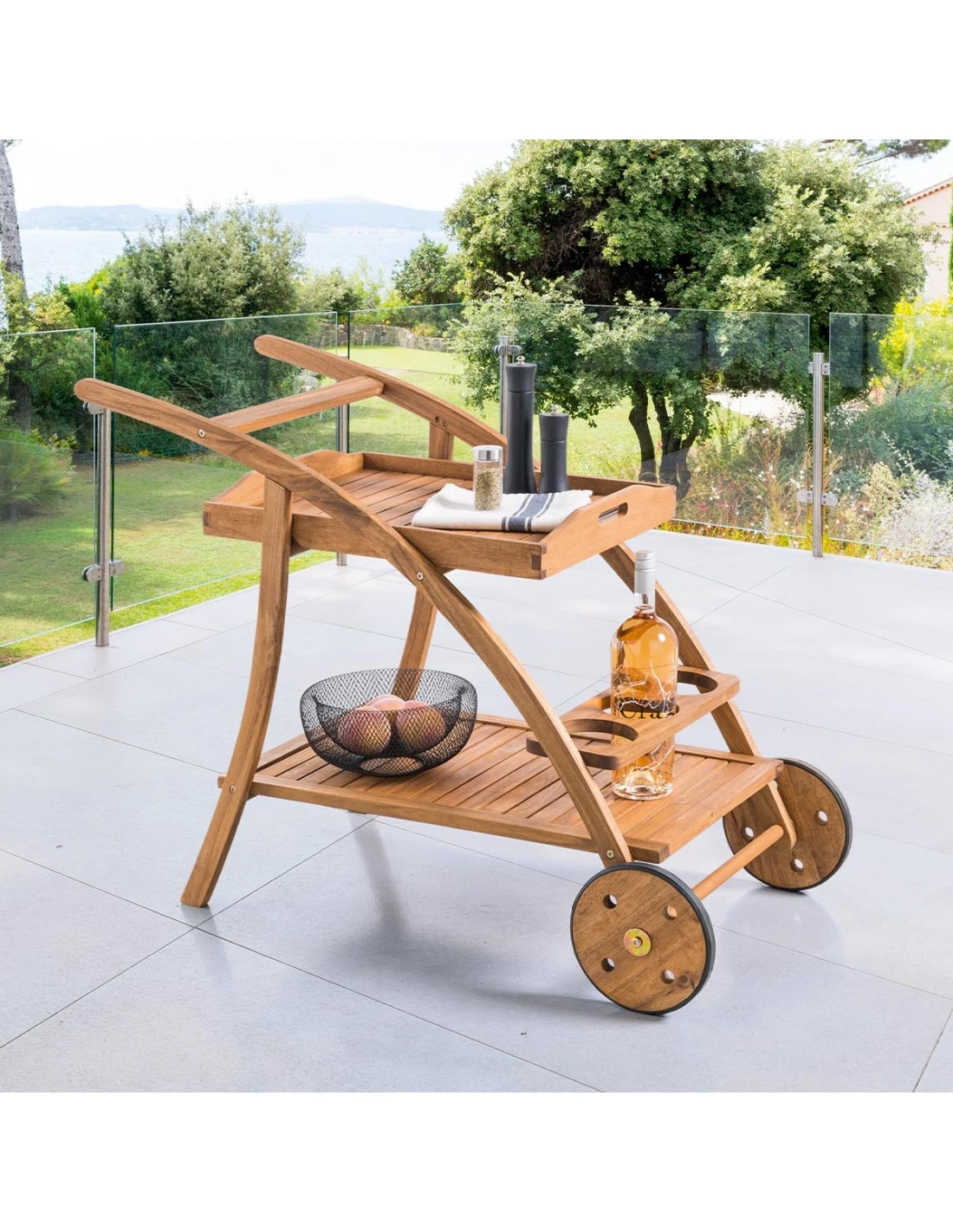 Desserte De Jardin TIWI Acacia Avec Plateau Amovible 3 Desserte De Jardin TIWI Acacia Avec Plateau Amovible