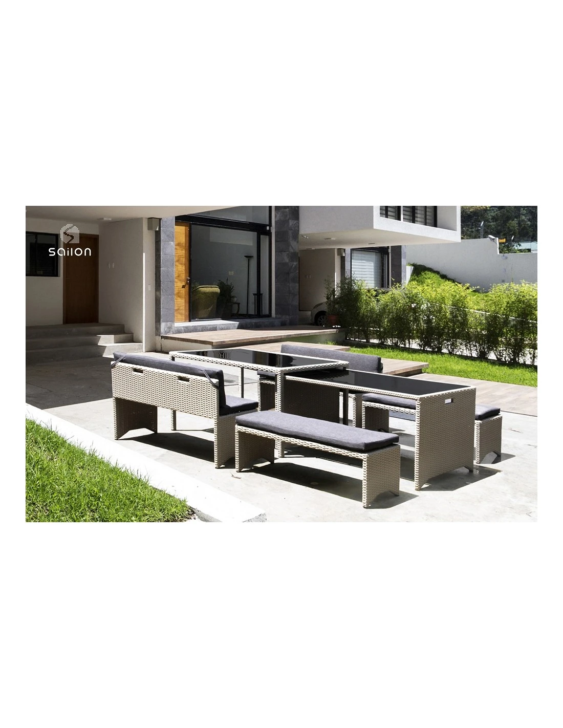 Ensemble Repas Encastrable Boston 12 Personnes En Résine Tressée 3 Ensemble Repas Encastrable Boston 12 Personnes En Résine Tressée