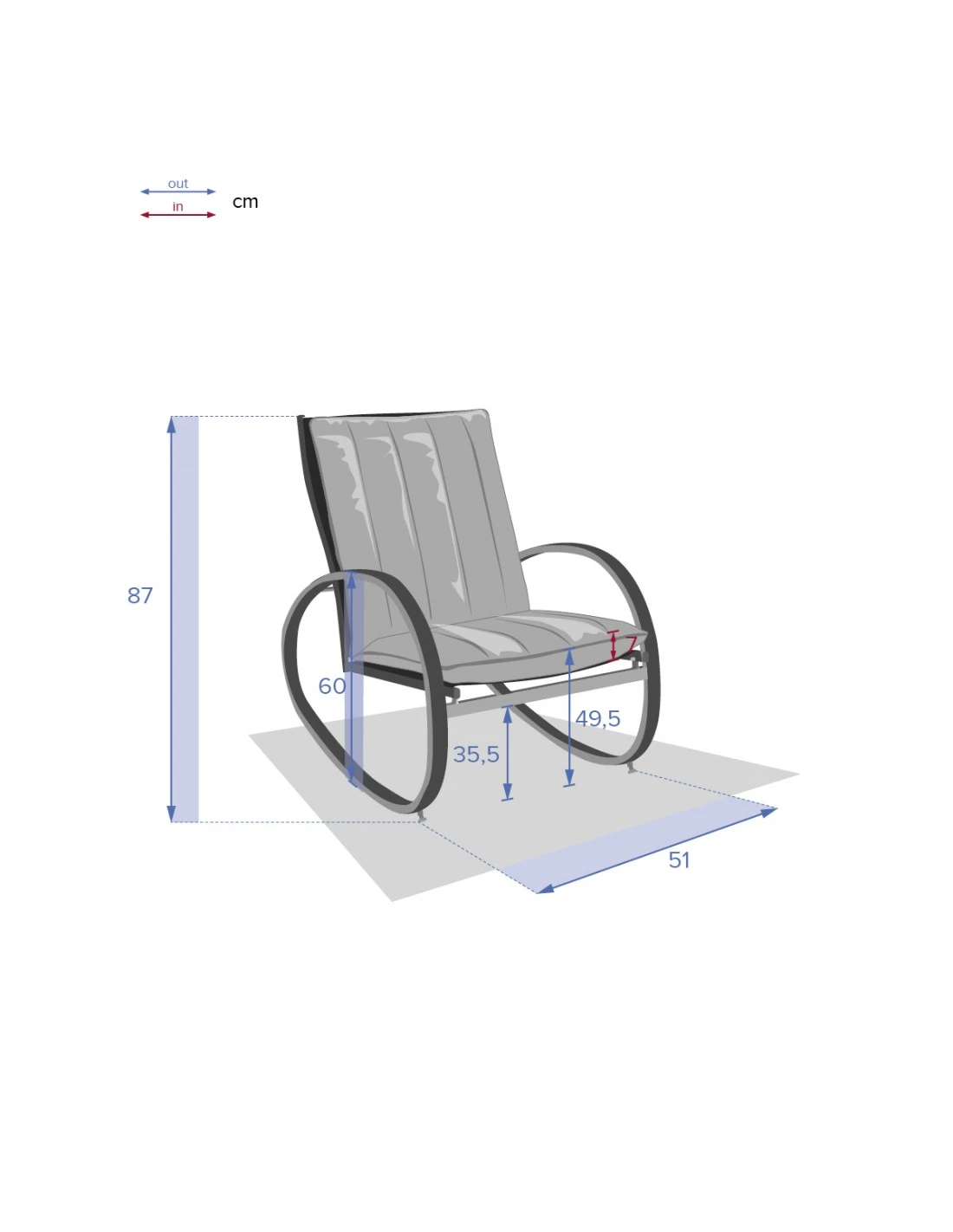 Fauteuil à Bascule Nevada - Graphite 7 Fauteuil à Bascule Nevada - Graphite – Image 5