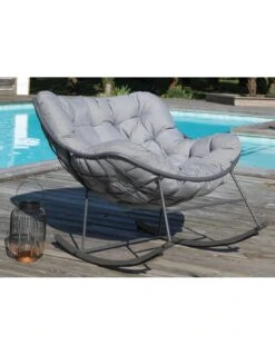 Fauteuil à Bascule Royal Rocking Gris -Petit Coin Vert Magasin fauteuil a bascule royal rocking gris 1