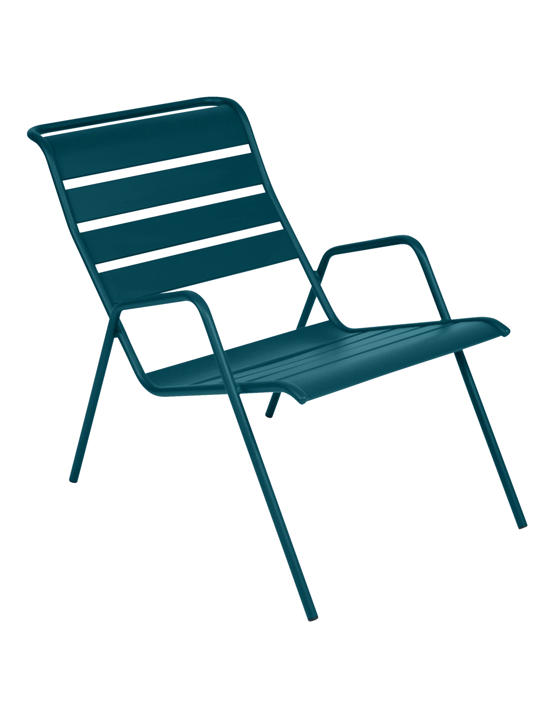 Fauteuil Bas Monceau Empilable En Métal - Bleu Acapulco 3 Fauteuil Bas Monceau Empilable En Métal - Bleu Acapulco