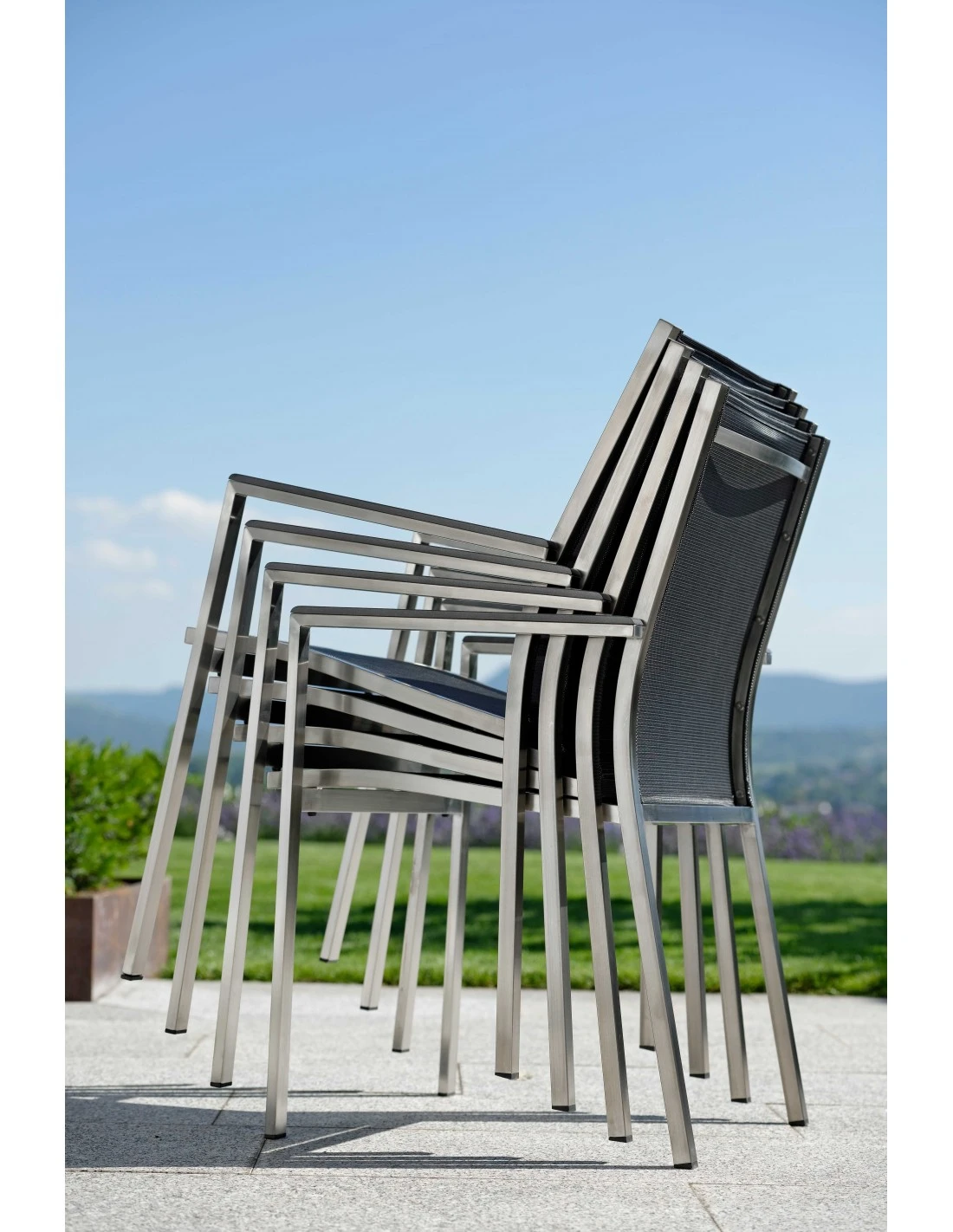 Fauteuil Cardiff Inox Textilène Gris Argent 8 Fauteuil Cardiff Inox Textilène Gris Argent – Image 6