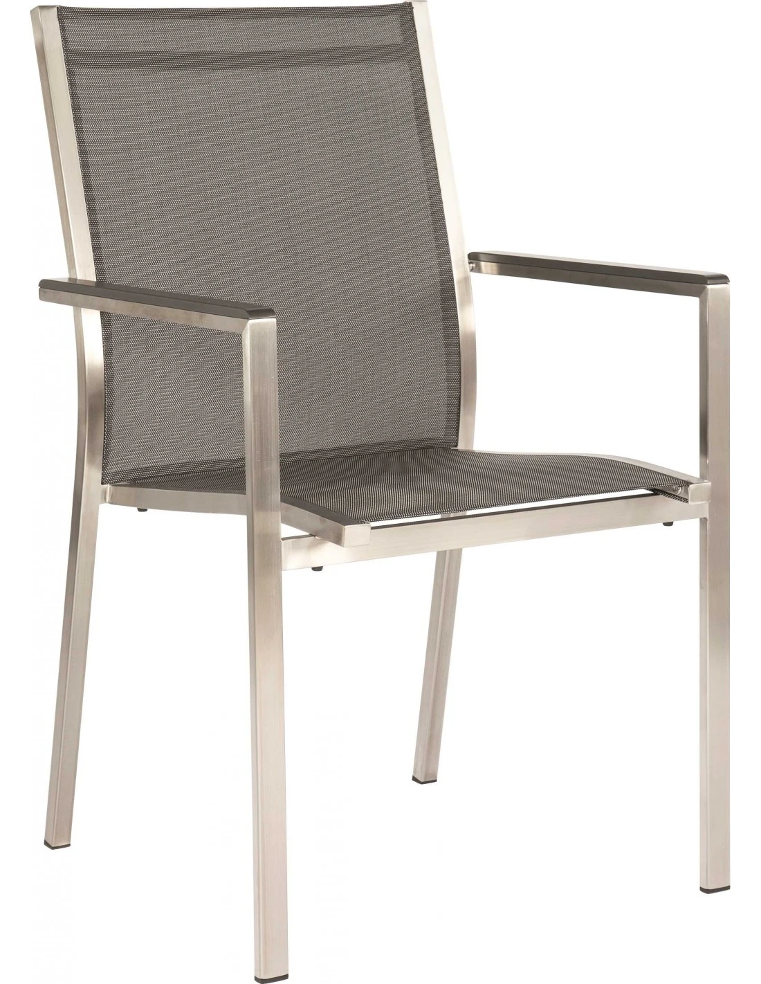 Fauteuil Cardiff Inox Textilène Gris Argent 3 Fauteuil Cardiff Inox Textilène Gris Argent