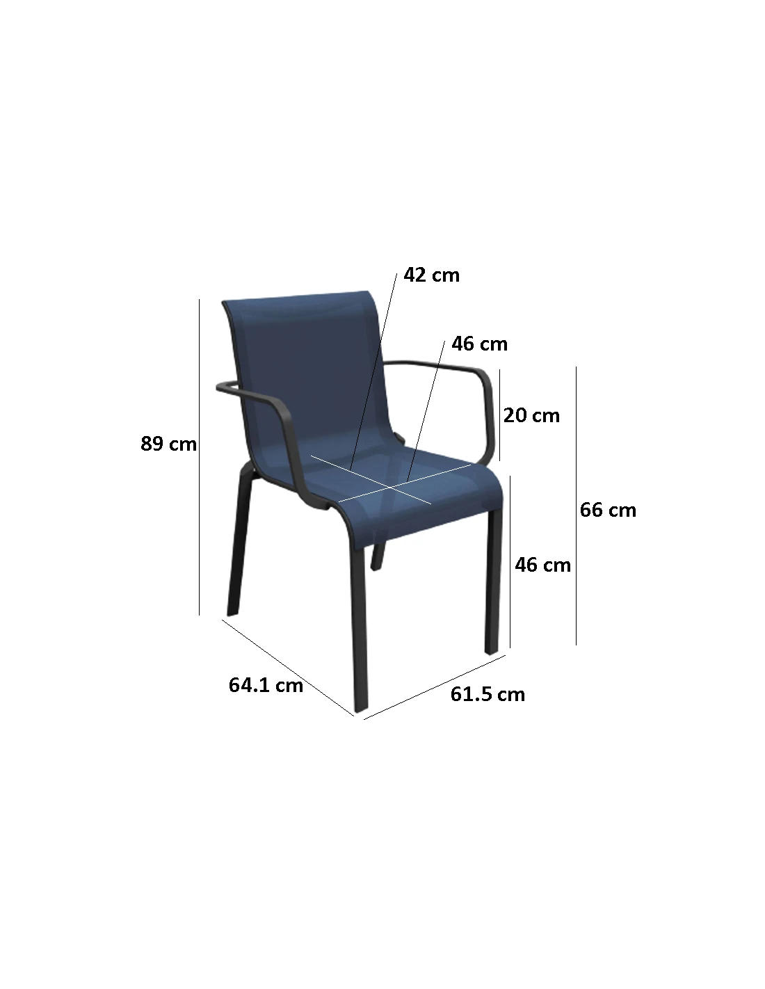 Fauteuil Cauro En Aluminium Coloris Au Choix - Graphite / Bleu 4 Fauteuil Cauro En Aluminium Coloris Au Choix - Graphite / Bleu – Image 2