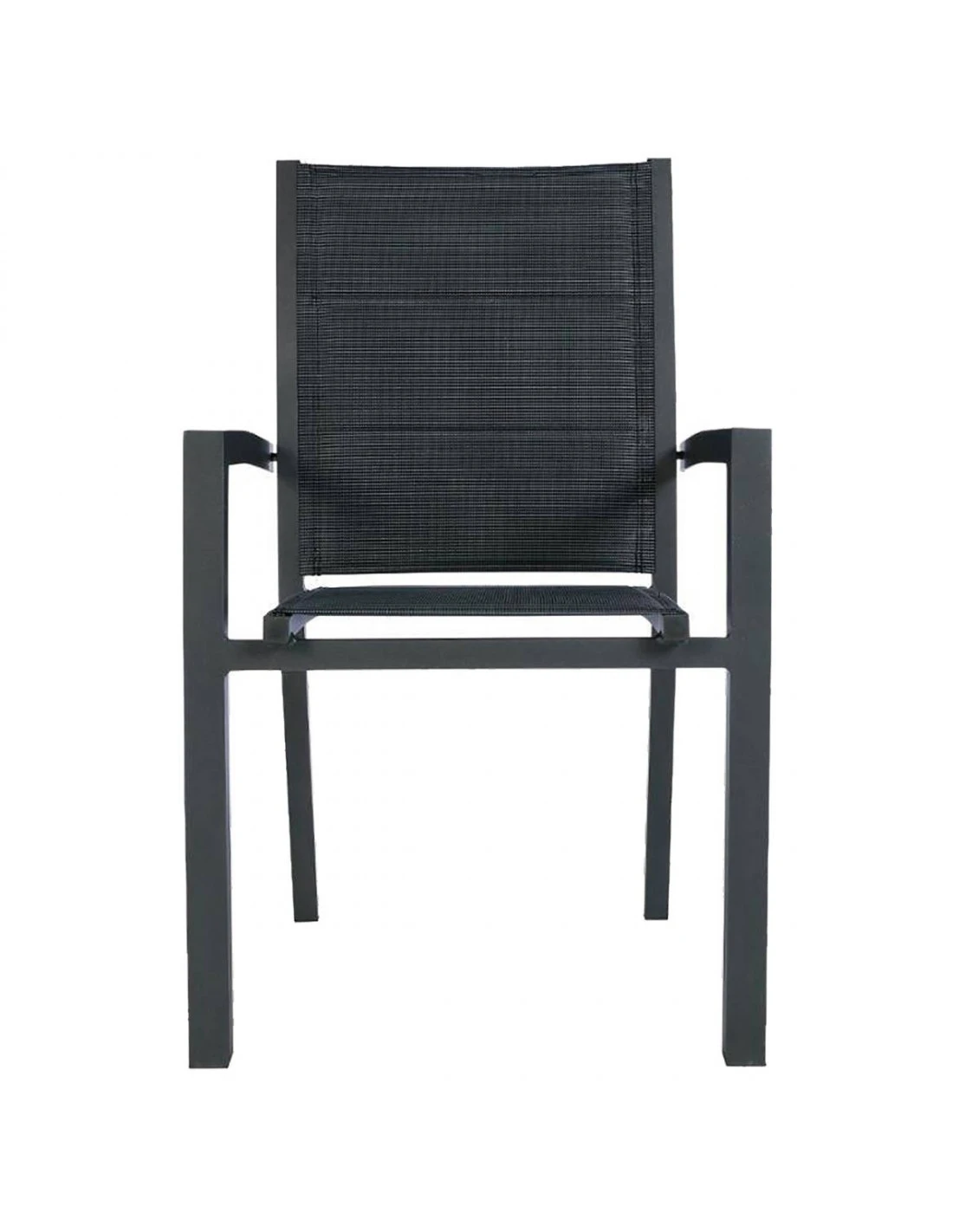Fauteuil De Jardin Allure Empilable - Aluminium Et Texaline Matelassée - Graphite / Poivre 7 Fauteuil De Jardin Allure Empilable - Aluminium Et Texaline Matelassée - Graphite / Poivre – Image 5