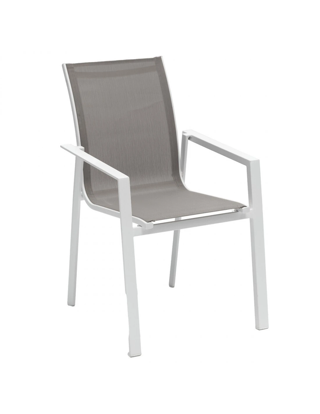 Fauteuil De Jardin Axiome - Aluminium Blanc Et Texaline Noisette 3 Fauteuil De Jardin Axiome - Aluminium Blanc Et Texaline Noisette